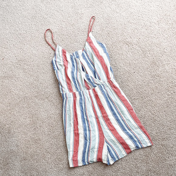 American Eagle Outfitters Pants - American Eagle striped red white blue romper